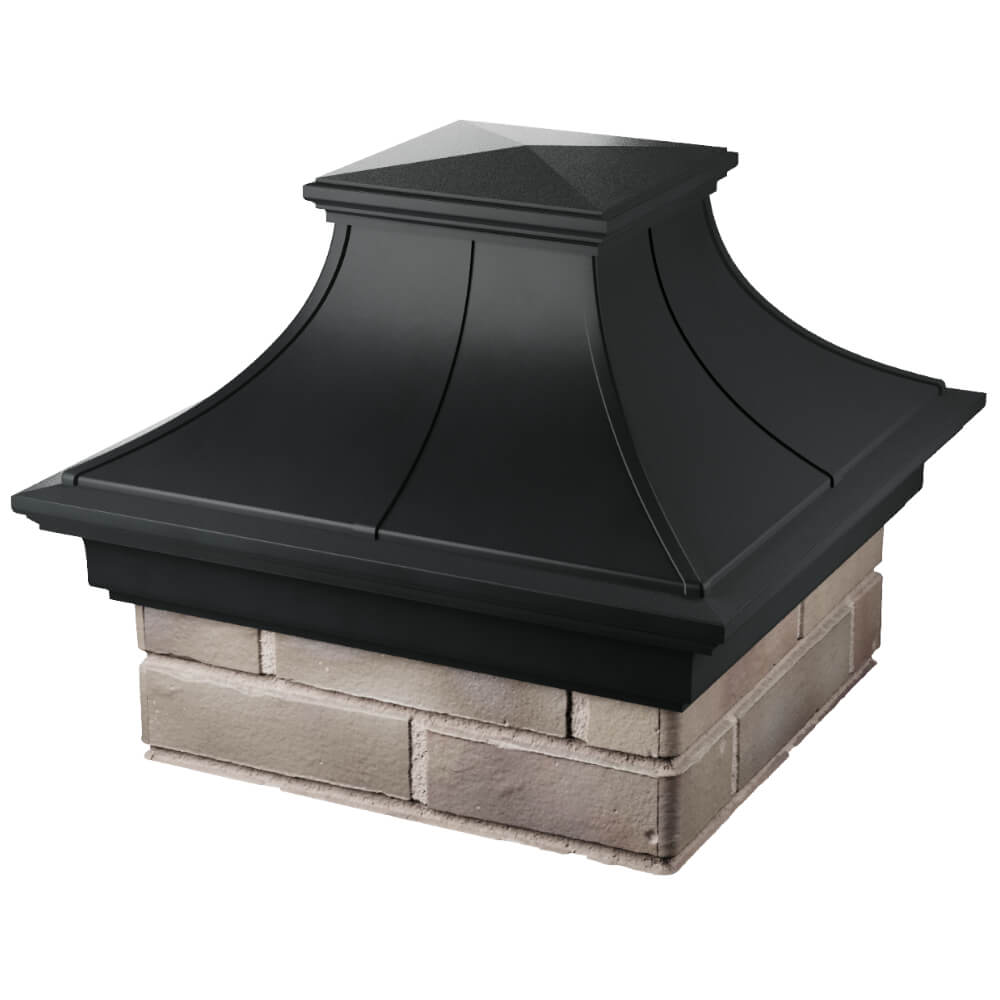 Колпак Zking Монблан Премиум Черный на столб 1.5х1.5 кирпича (385х385мм) в Гулькевичах фото