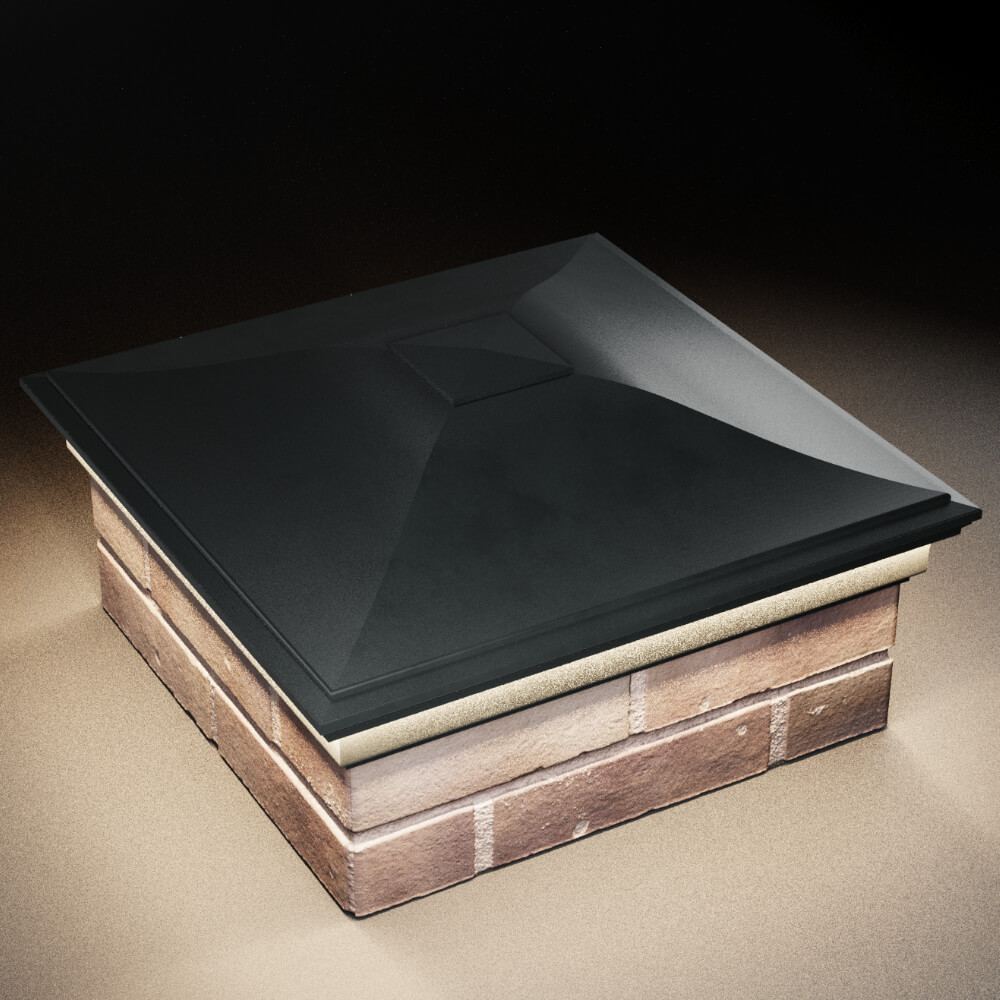 Колпак Zking Монблан Черный на столб 2х2 кирпича (515х515мм) c подсветкой в Гулькевичах фото