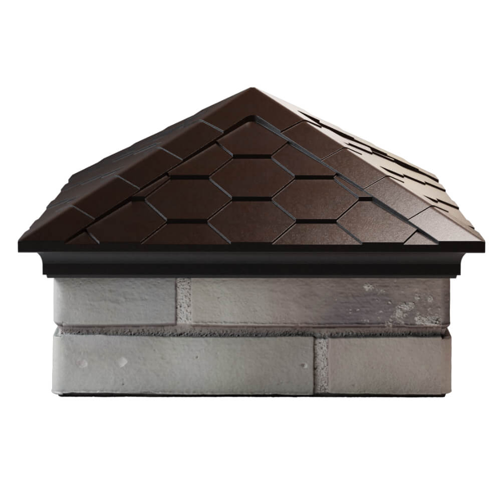 Колпак Zking Эверест Коричневый на столб 1.5х1.5 кирпича (390х390мм) Гулькевичи фото