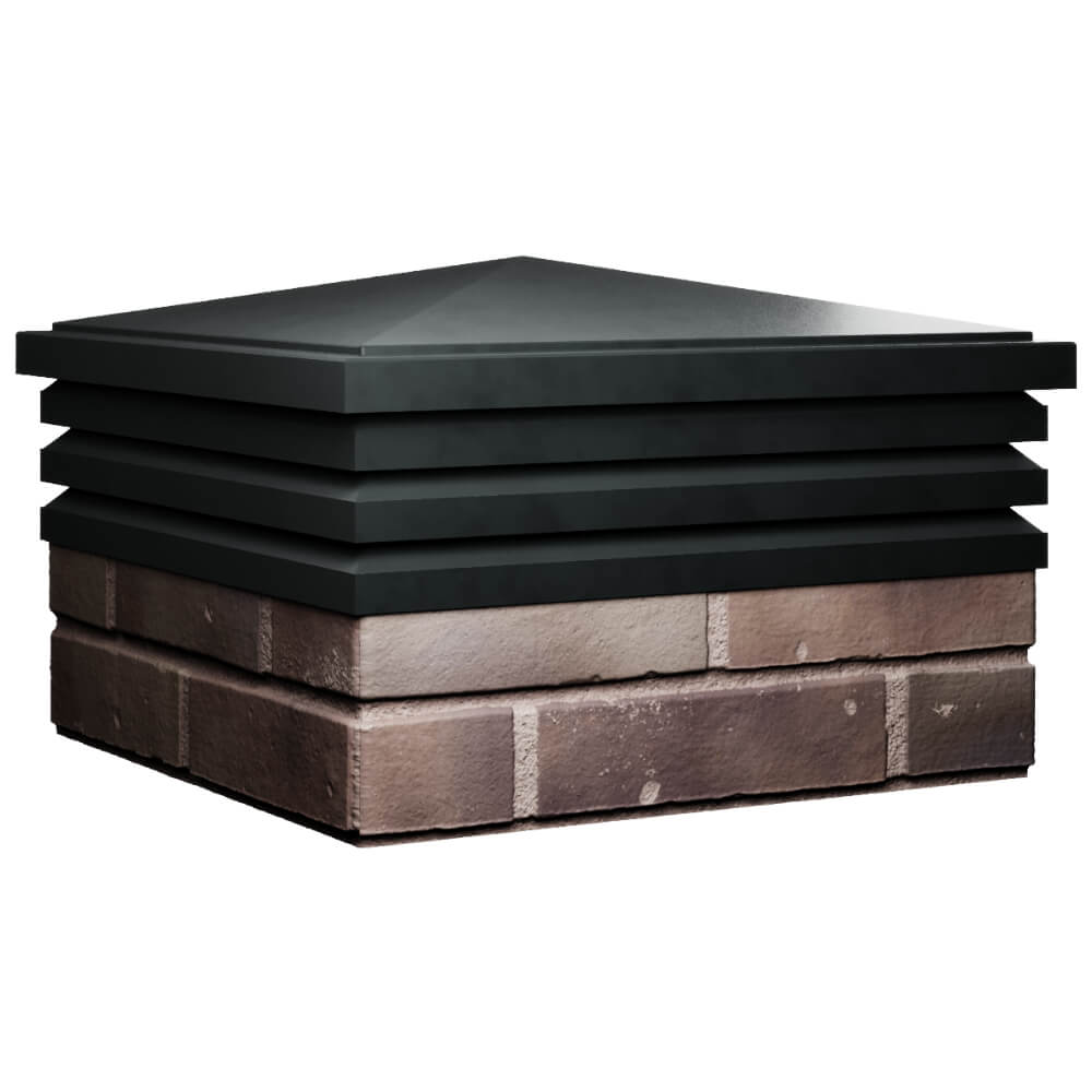 Колпак Zking Бона ХайТек Черный на столб 2х2 кирпича (513х513мм) в Гулькевичах фото