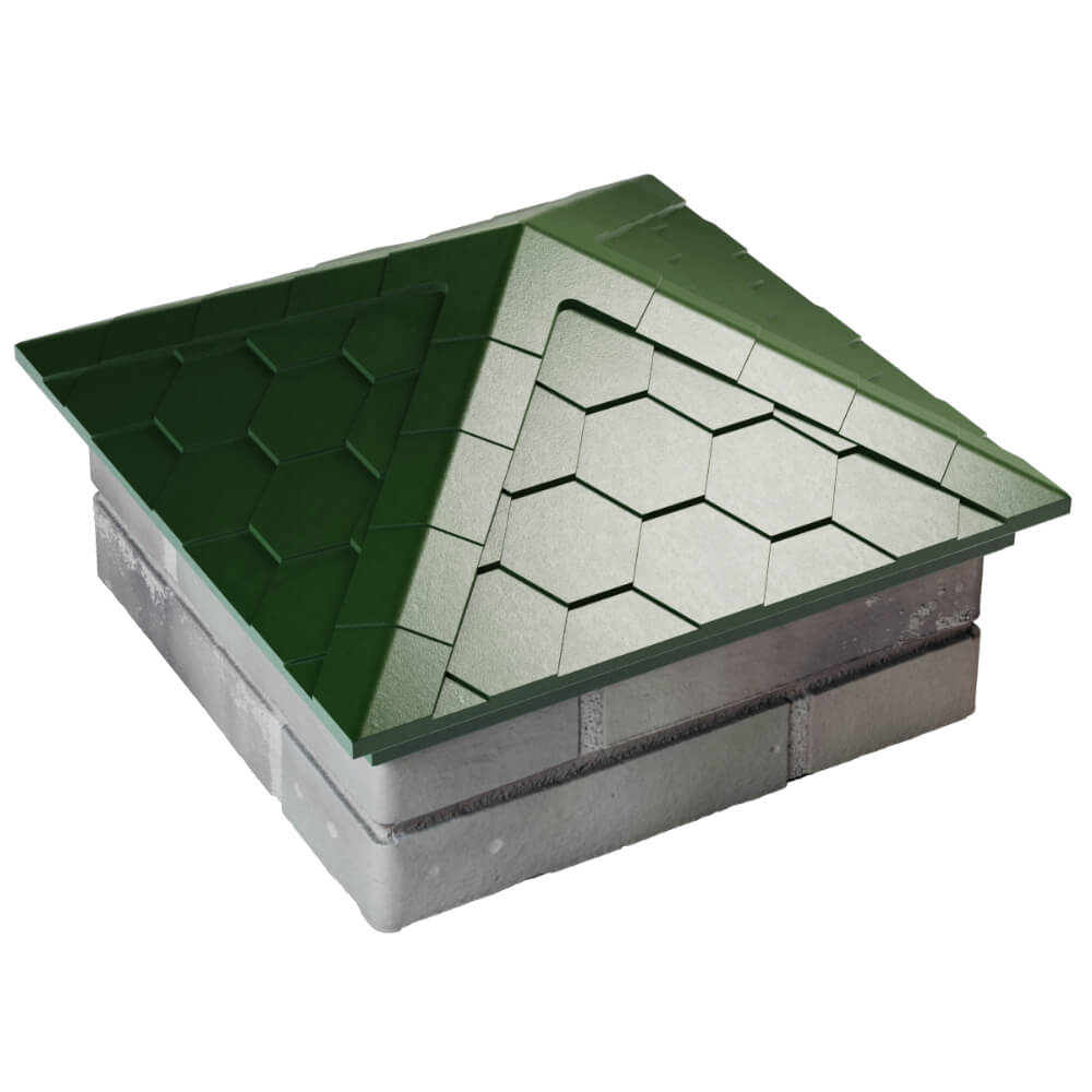 Колпак Zking Эверест Зеленый на столб 1.5х1.5 кирпича (390х390мм) в Гулькевичах фото