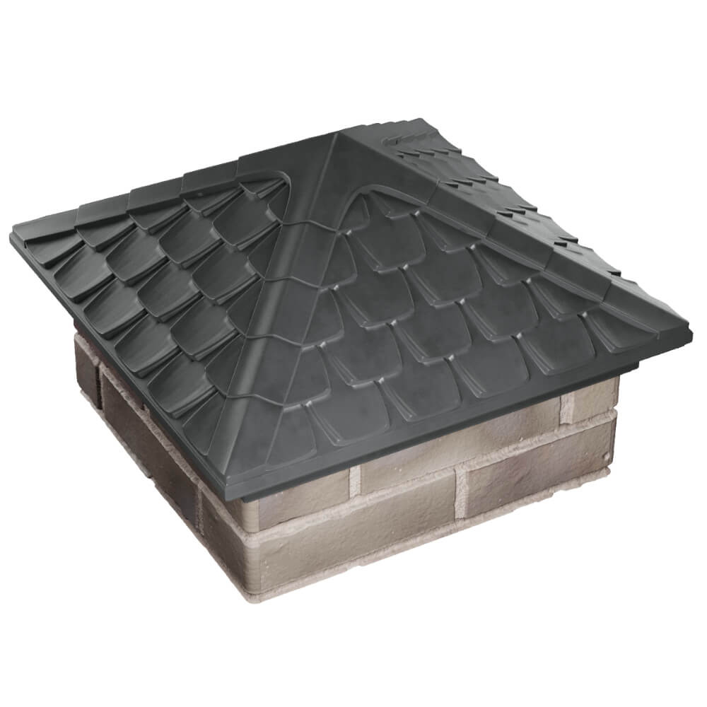 Колпак Zking Эльбрус Серый на столб 1.5х1.5 кирпича (385х385мм) в Гулькевичах фото