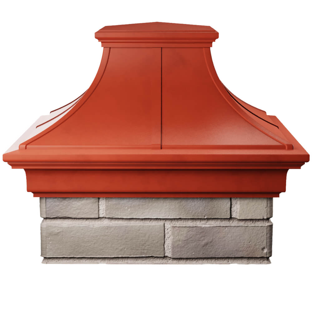 Колпак Zking Монблан Премиум Красный на столб 1.5х1.5 кирпича (385х385мм) Гулькевичи фото