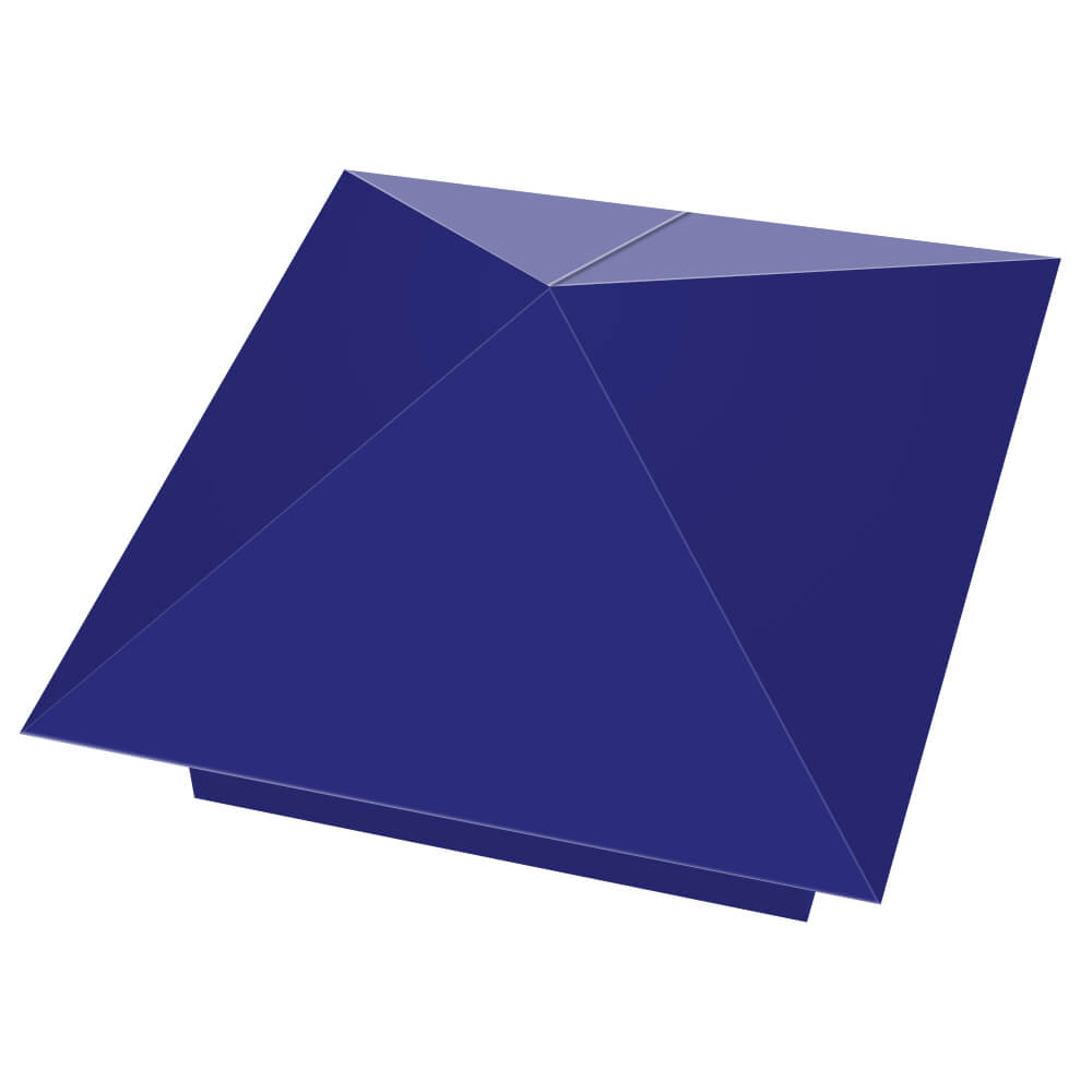 Колпак металлический 400х400мм RAL5002 Синий Ультрамарин заборный Гулькевичи фото