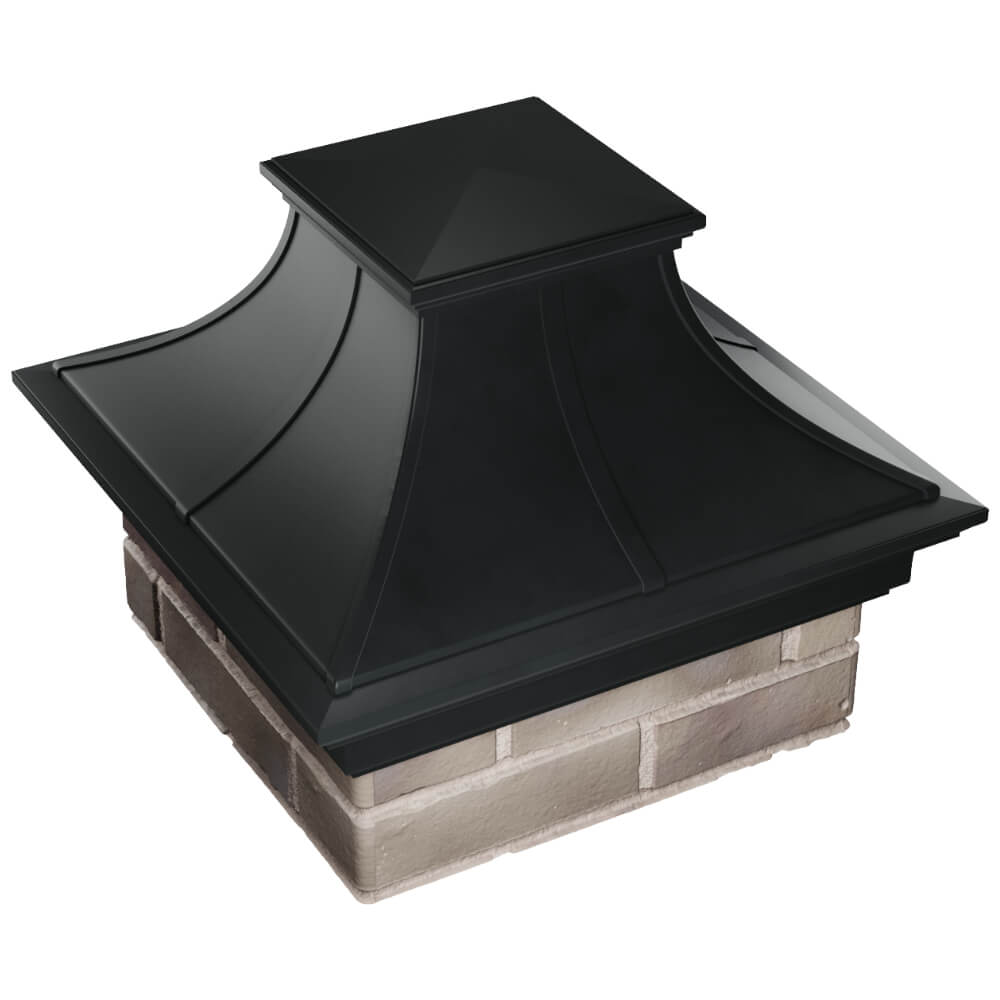 Колпак Zking Монблан Премиум Черный на столб 1.5х1.5 кирпича (385х385мм) в Гулькевичах фото