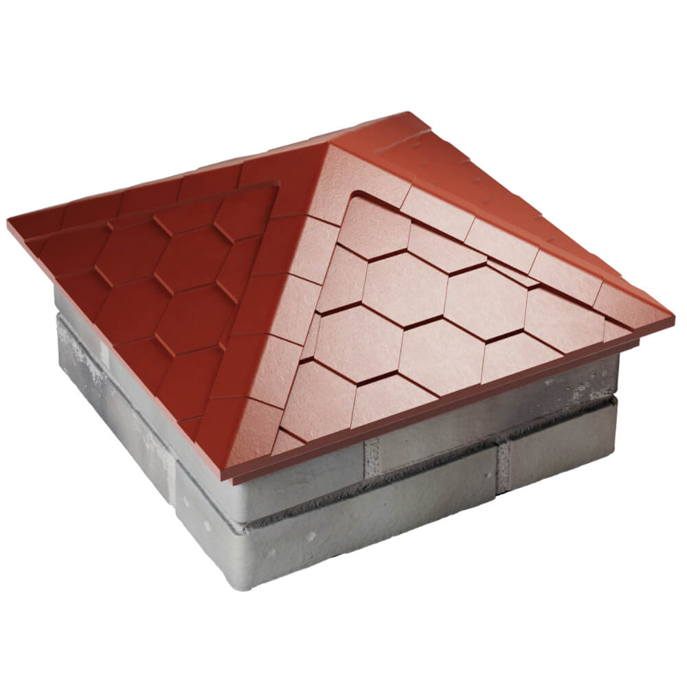 Колпак Zking Эверест Красный на столб 1.5х1.5 кирпича (390х390мм) в Гулькевичах фото