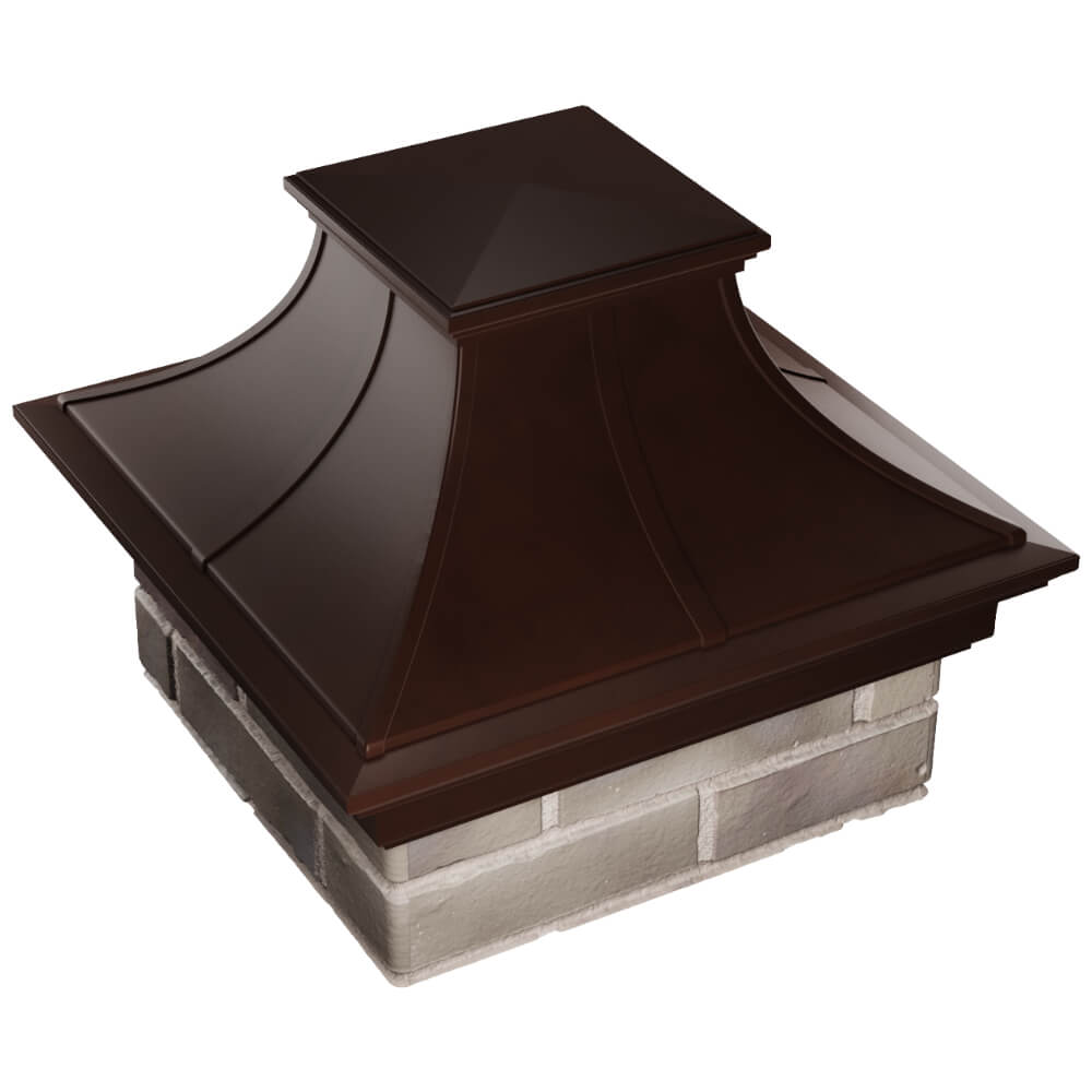 Колпак Zking Монблан Премиум Коричневый на столб 1.5х1.5 кирпича (385х385мм) в Гулькевичах фото