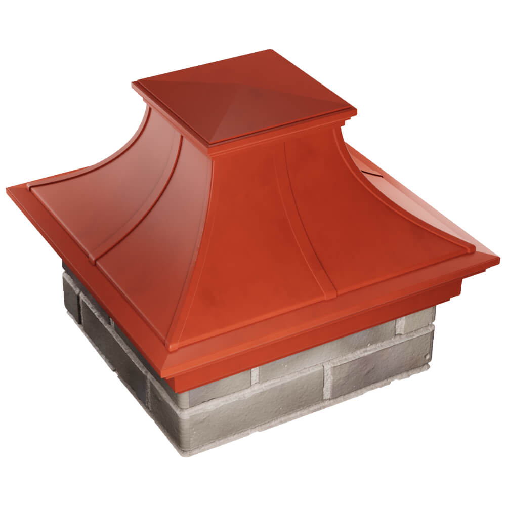 Колпак Zking Монблан Премиум Красный на столб 1.5х1.5 кирпича (385х385мм) в Гулькевичах фото