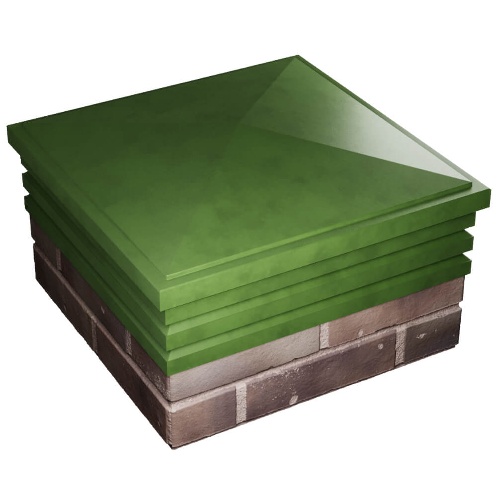 Колпак Zking Бона ХайТек Зеленый на столб 2х2 кирпича (513х513мм) в Гулькевичах фото