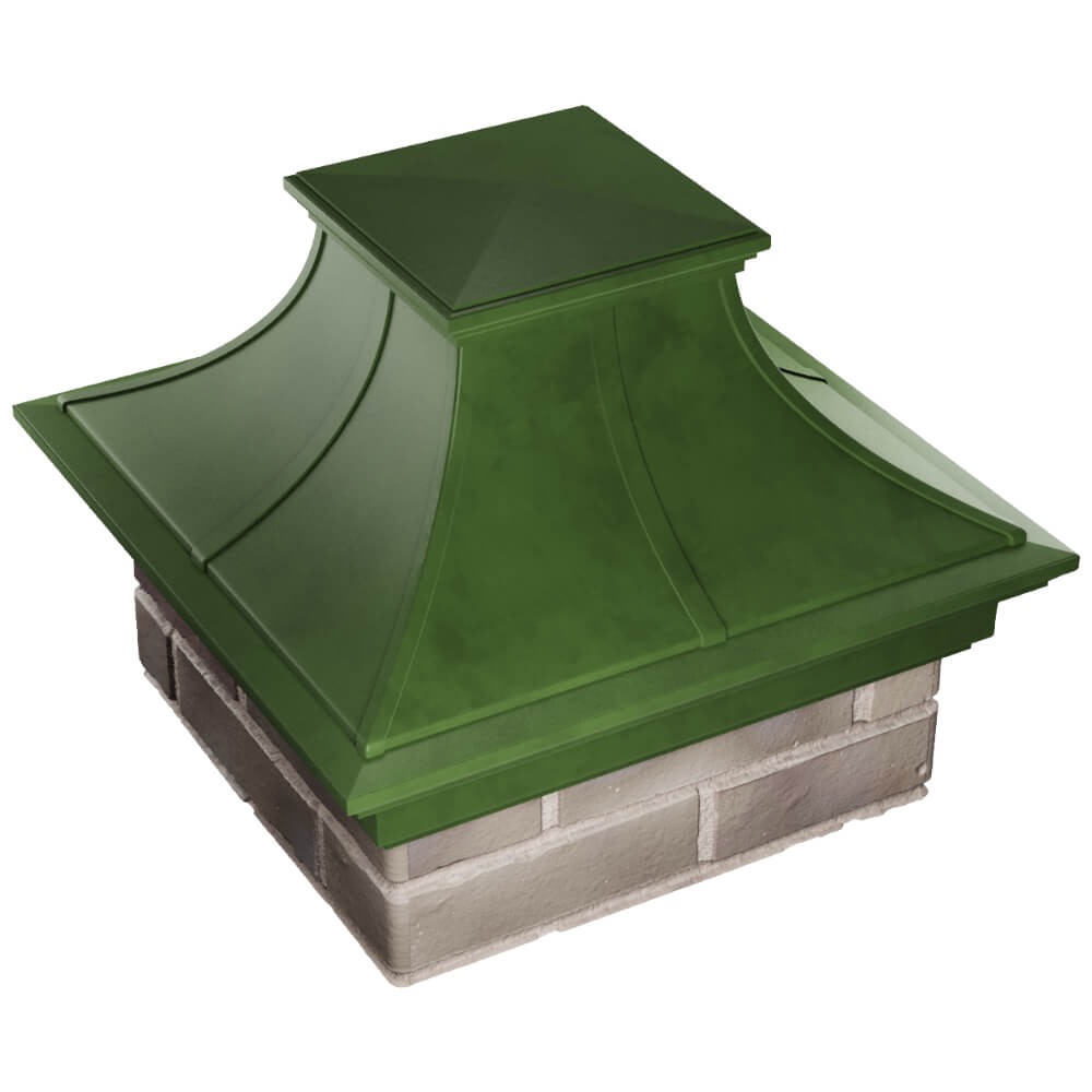 Колпак Zking Монблан Премиум Зеленый на столб 1.5х1.5 кирпича (385х385мм) в Гулькевичах фото