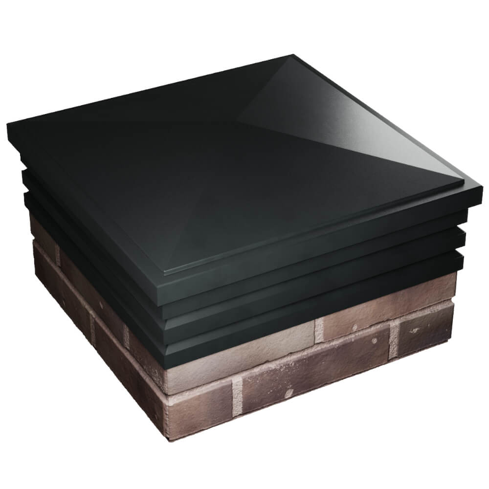 Колпак Zking Бона ХайТек Черный на столб 2х2 кирпича (513х513мм) в Гулькевичах фото