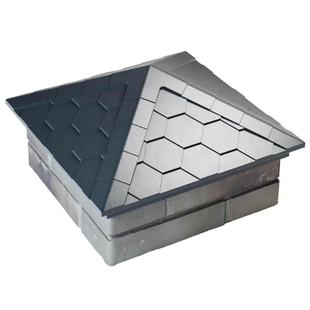 Колпак Zking Эверест Серый на столб 1.5х1.5 кирпича (390х390мм) в Гулькевичах фото