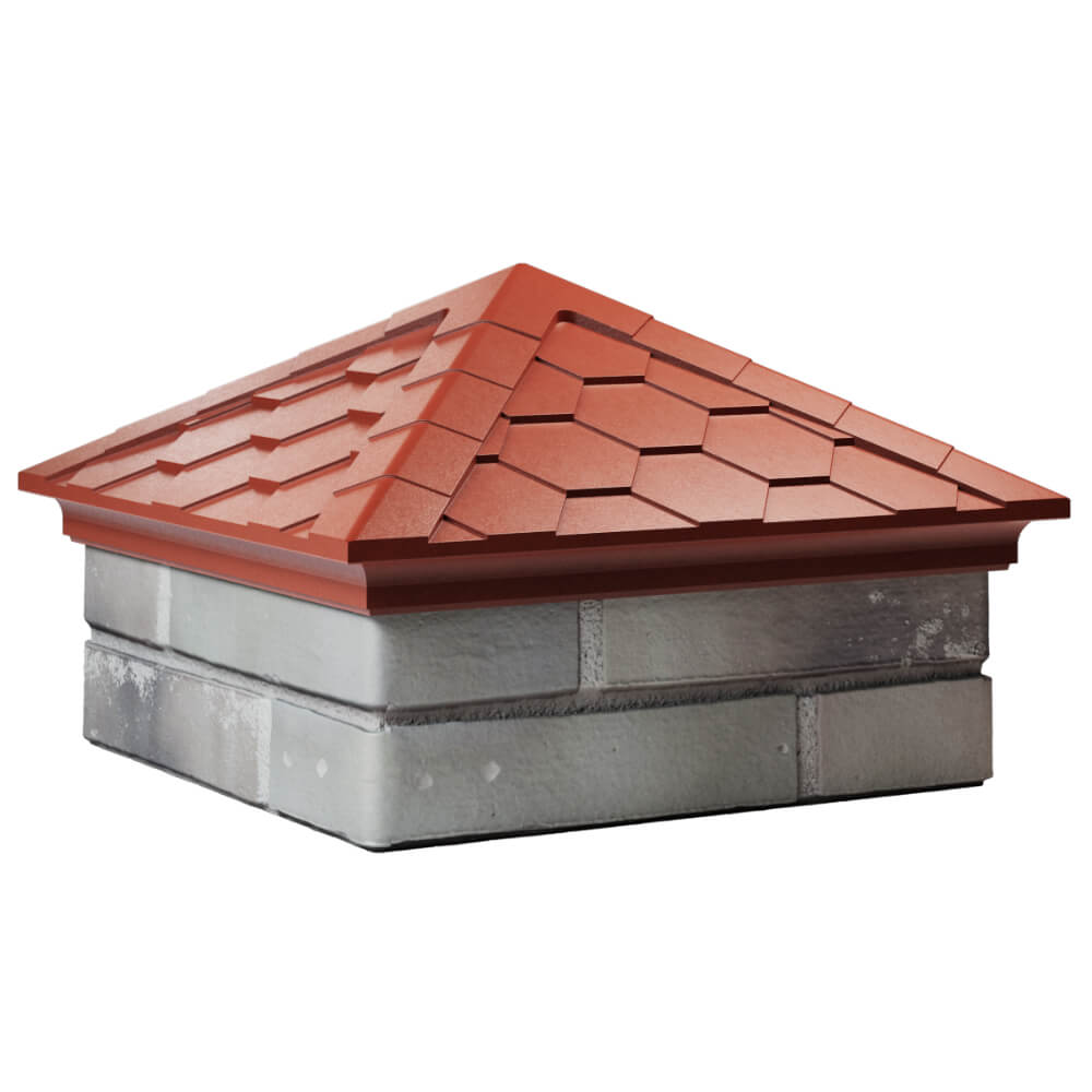 Колпак Zking Эверест Красный на столб 1.5х1.5 кирпича (390х390мм) в Гулькевичах фото