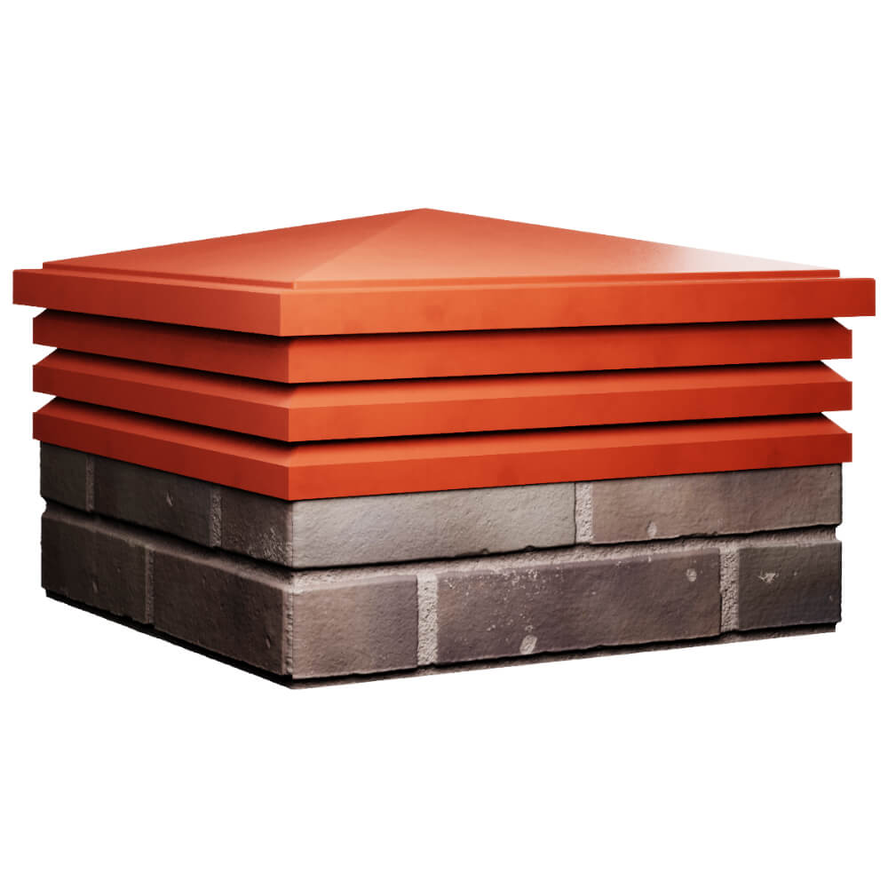 Колпак Zking Бона ХайТек Красный на столб 2х2 кирпича (513х513мм) в Гулькевичах фото