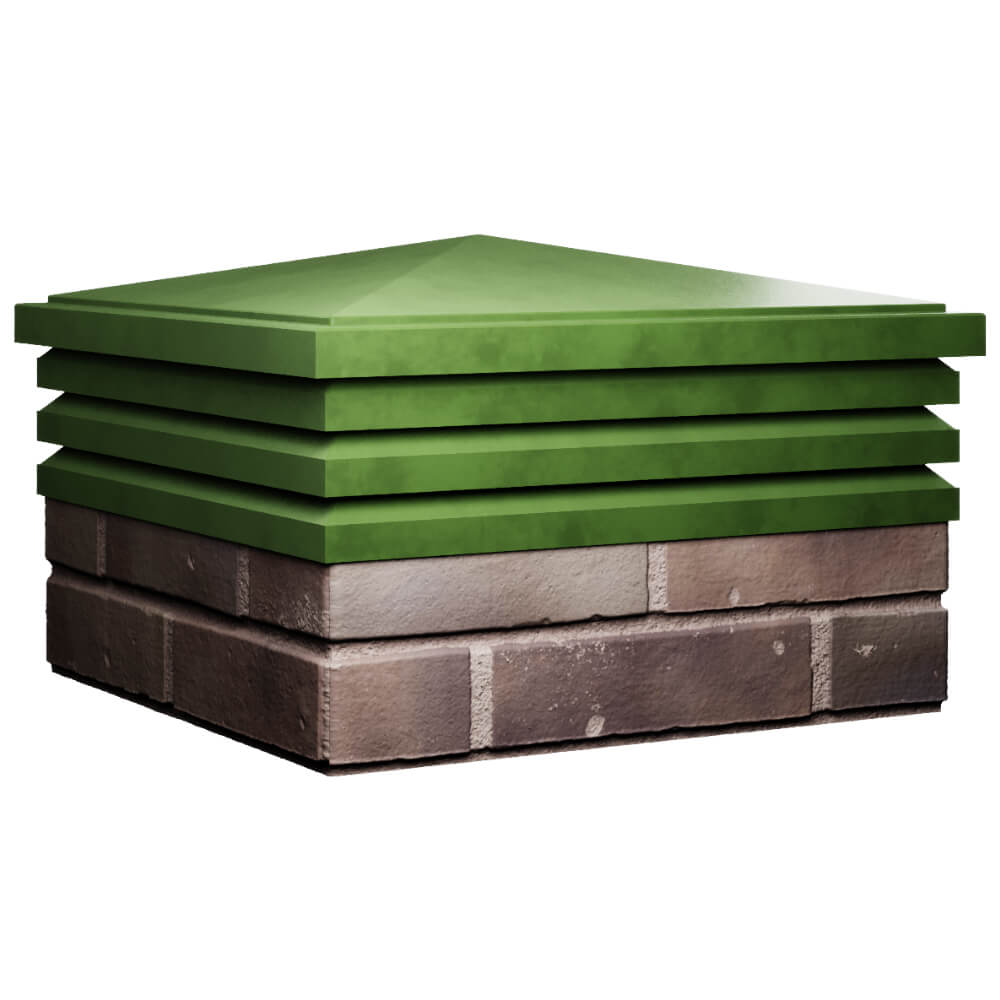 Колпак Zking Бона ХайТек Зеленый на столб 2х2 кирпича (513х513мм) в Гулькевичах фото