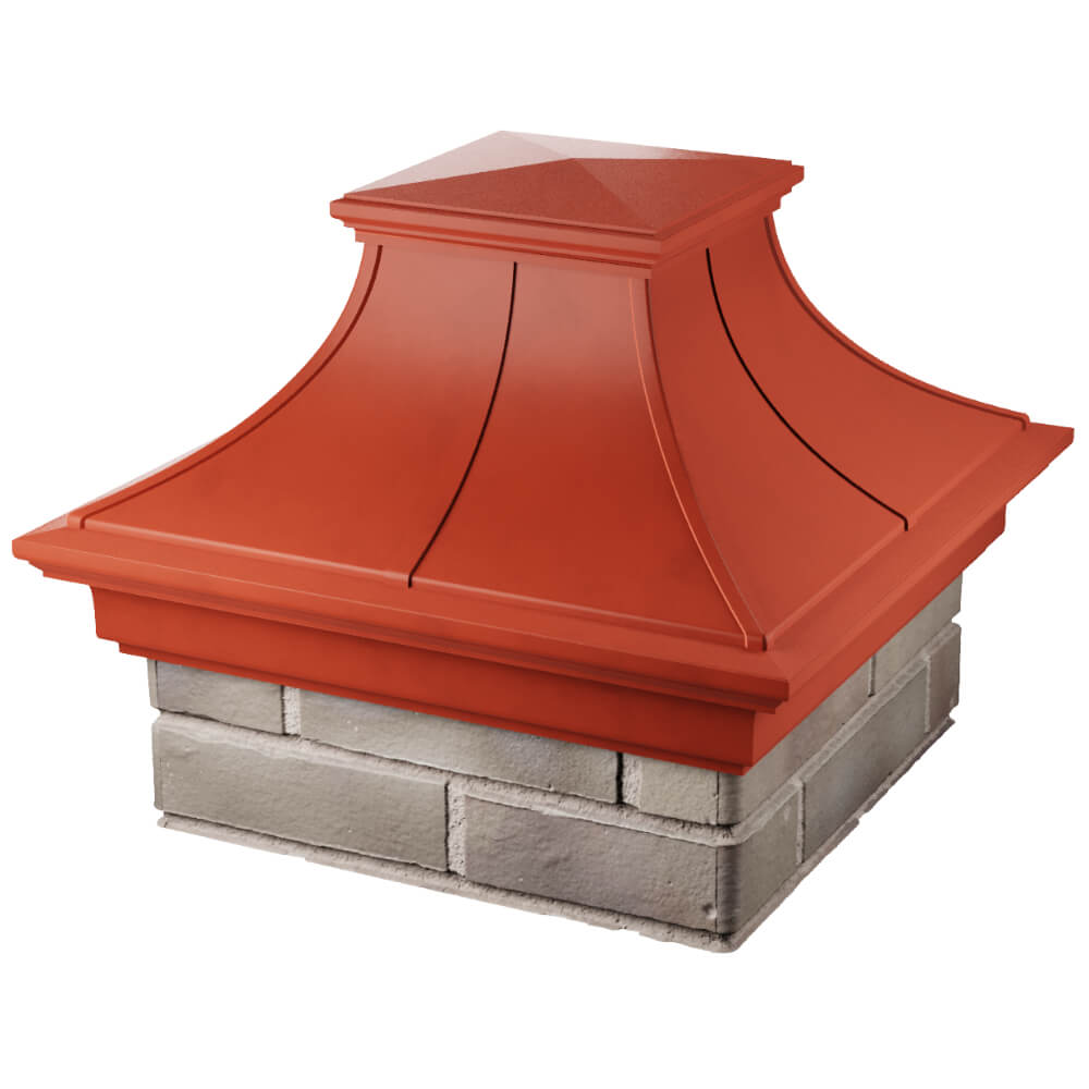 Колпак Zking Монблан Премиум Красный на столб 1.5х1.5 кирпича (385х385мм) в Гулькевичах фото