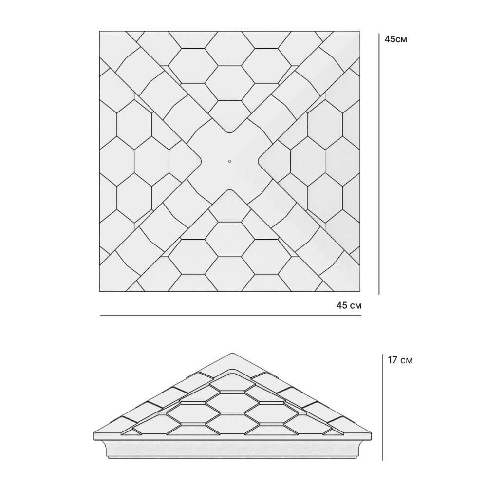 Колпак Zking Эверест Серый на столб 1.5х1.5 кирпича (390х390мм) в Гулькевичах фото