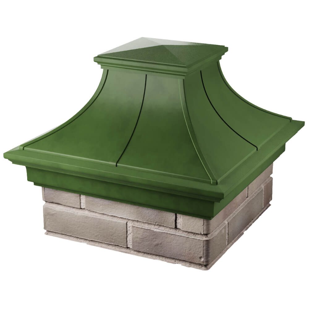 Колпак Zking Монблан Премиум Зеленый на столб 1.5х1.5 кирпича (385х385мм) в Гулькевичах фото