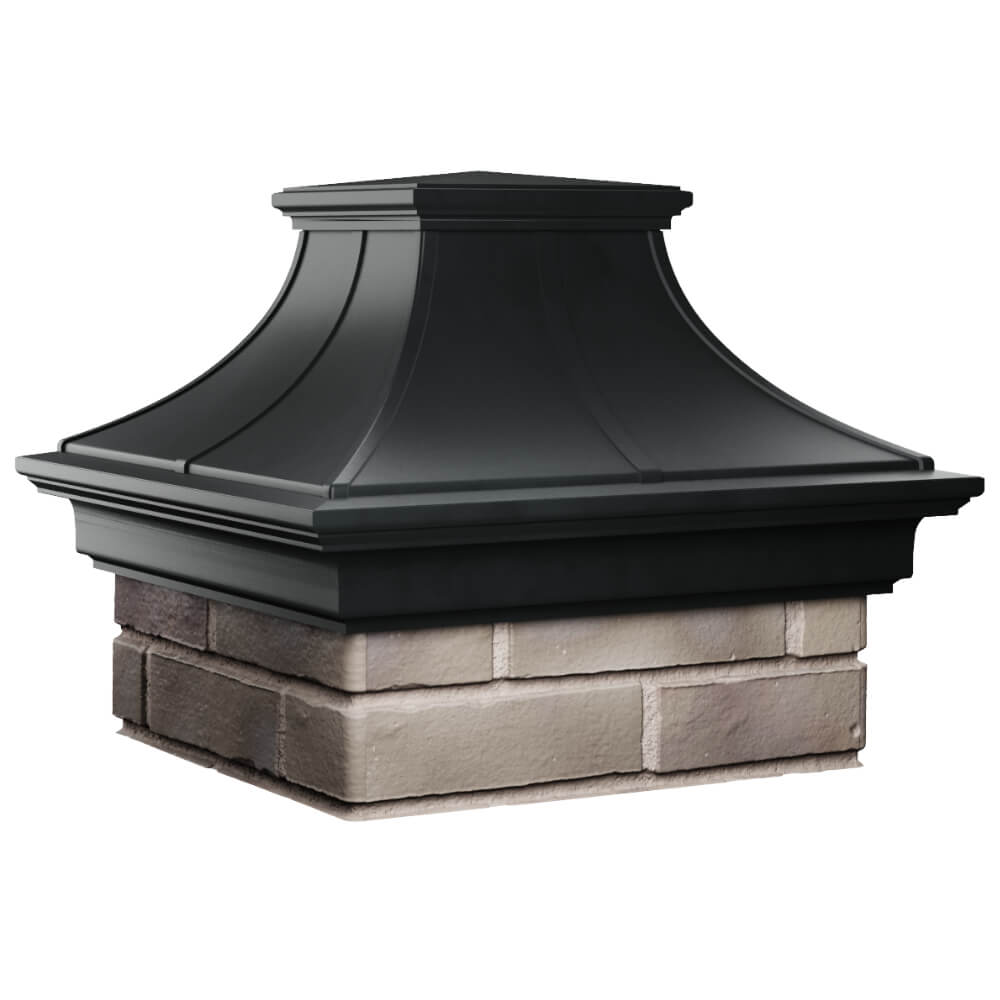 Колпак Zking Монблан Премиум Черный на столб 1.5х1.5 кирпича (385х385мм) в Гулькевичах фото