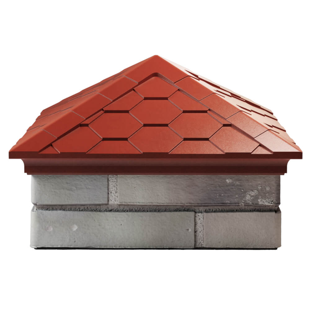 Колпак Zking Эверест Красный на столб 1.5х1.5 кирпича (390х390мм) Гулькевичи фото