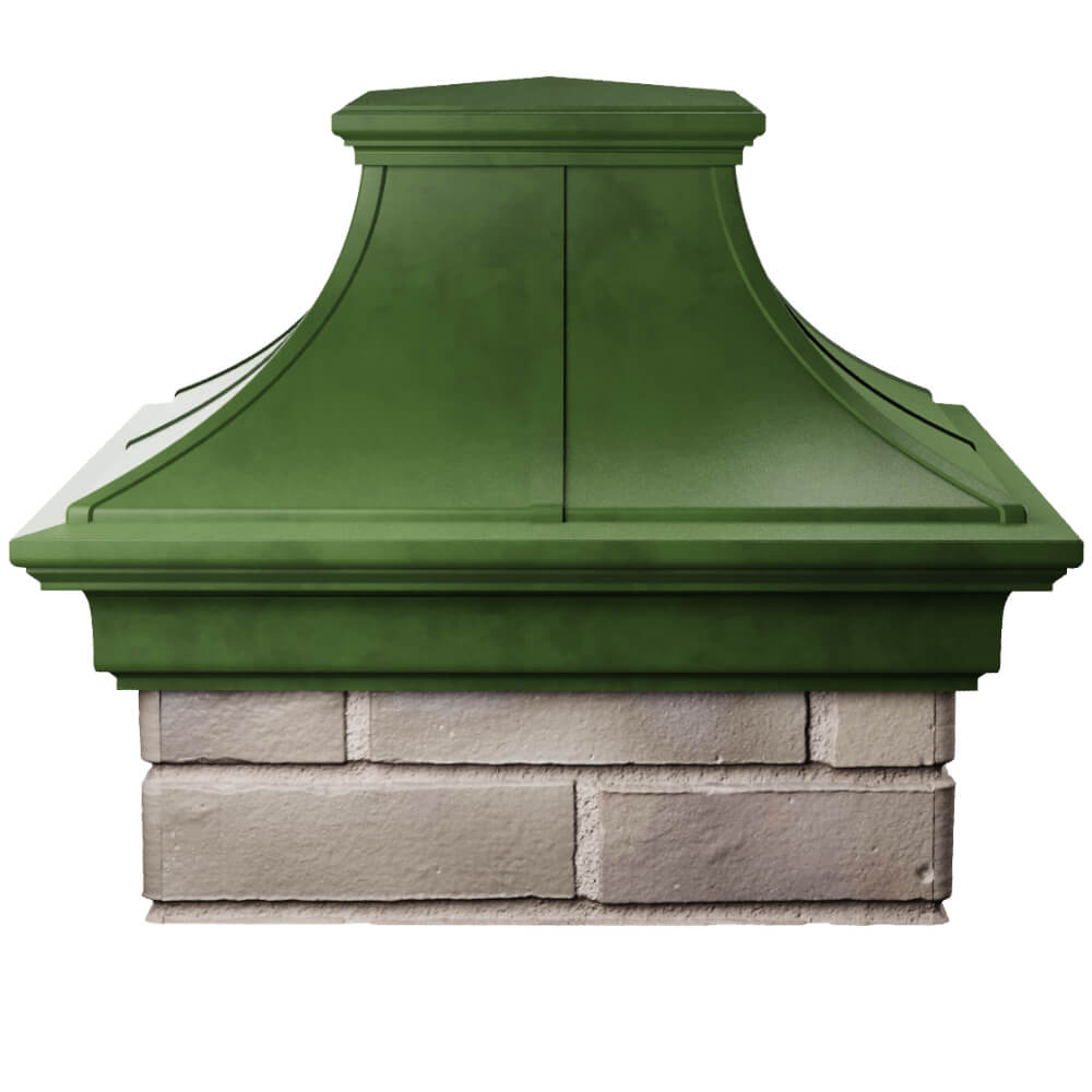 Колпак Zking Монблан Премиум Зеленый на столб 1.5х1.5 кирпича (385х385мм) Гулькевичи фото