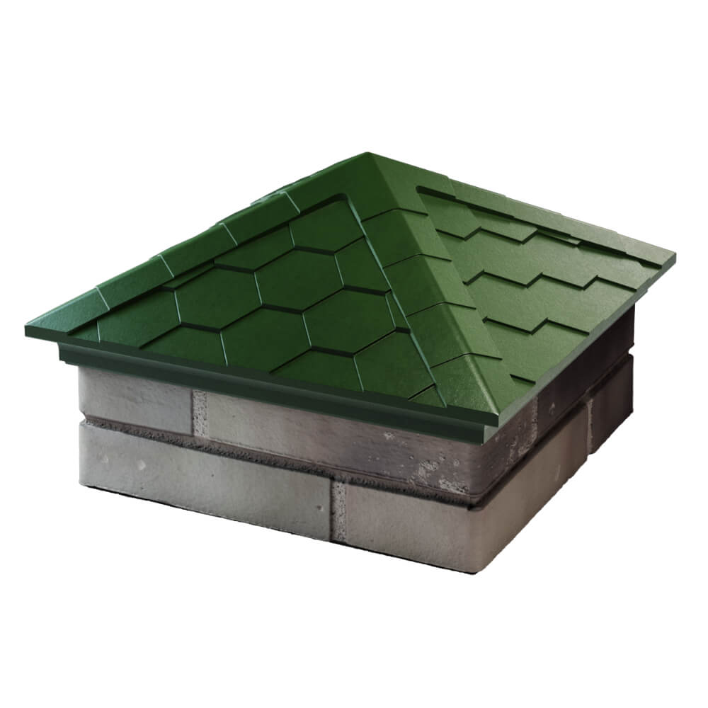 Колпак Zking Эверест Зеленый на столб 1.5х1.5 кирпича (390х390мм) в Гулькевичах фото