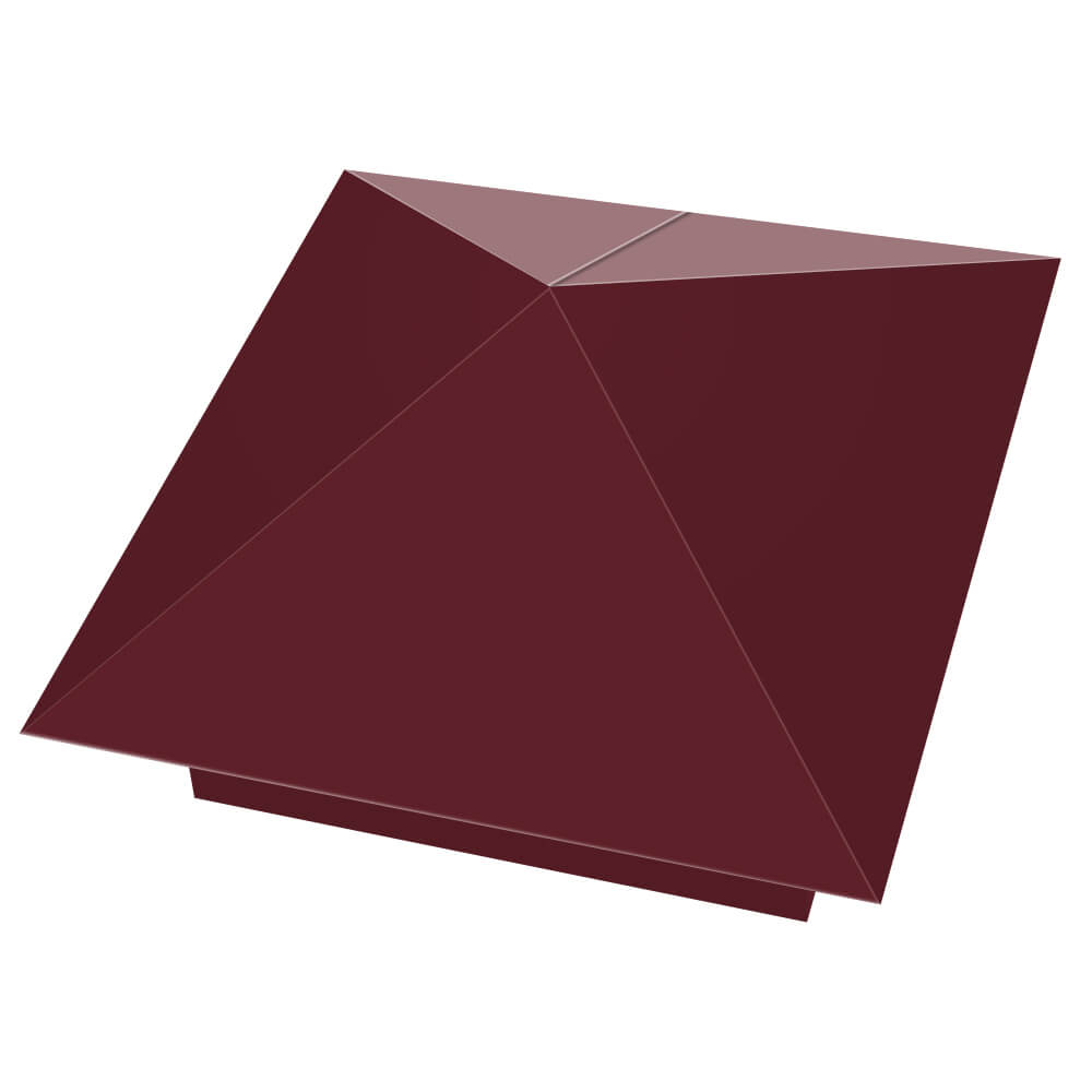 Колпак металлический 390х390мм RAL3005 Красное Вино заборный Гулькевичи фото