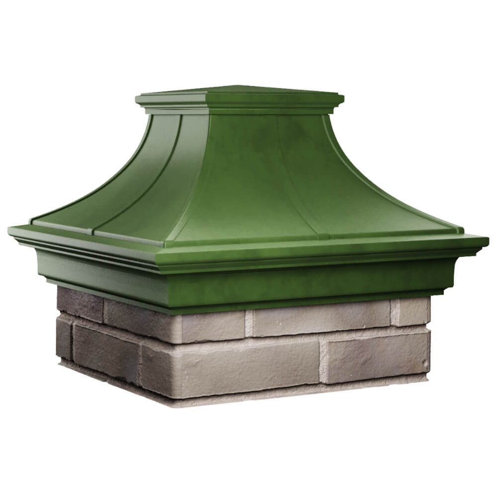Колпак Zking Монблан Премиум Зеленый на столб 1.5х1.5 кирпича (385х385мм) в Гулькевичах фото