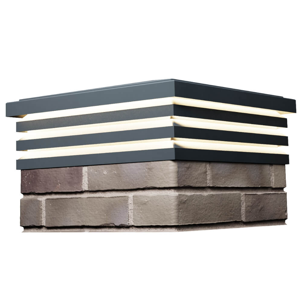 Колпак Zking Бона ХайТек Серый на столб 1.5х1.5 кирпича (385х385мм) с подсветкой в Гулькевичах фото