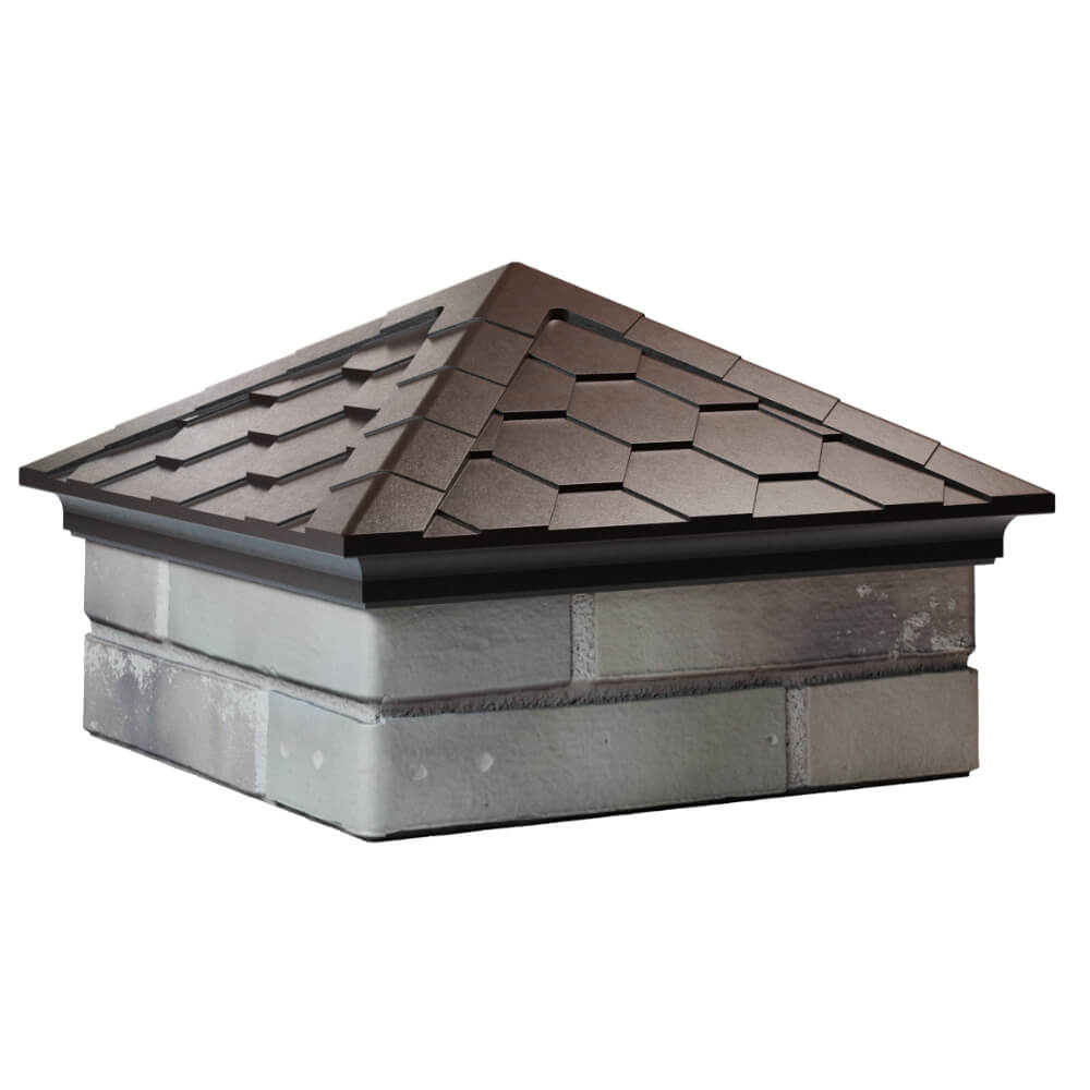 Колпак Zking Эверест Коричневый на столб 1.5х1.5 кирпича (390х390мм) в Гулькевичах фото