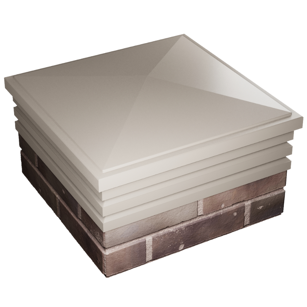 Колпак Zking Бона ХайТек Бежевый на столб 2х2 кирпича (513х513мм) в Гулькевичах фото