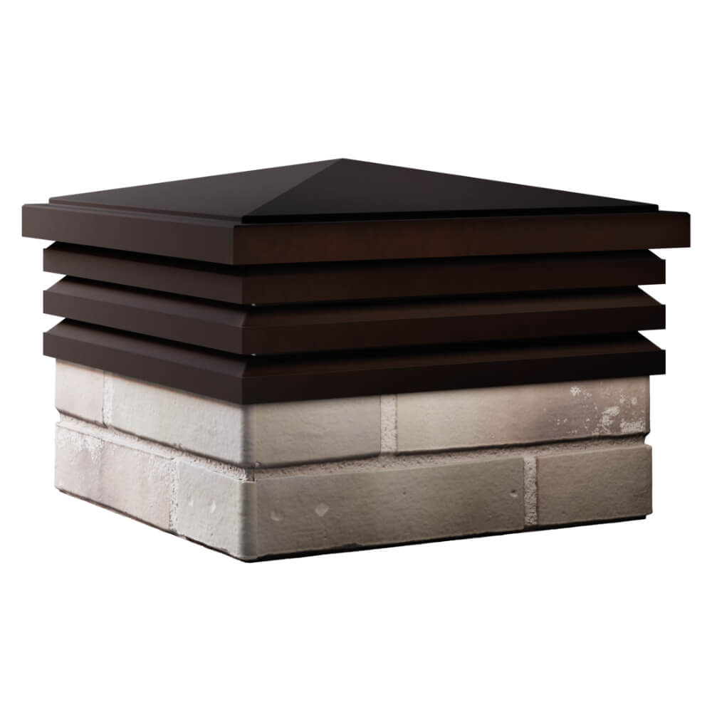 Колпак Zking Бона ХайТек Коричневый на столб 1.5х1.5 кирпича (385х385мм) в Гулькевичах фото